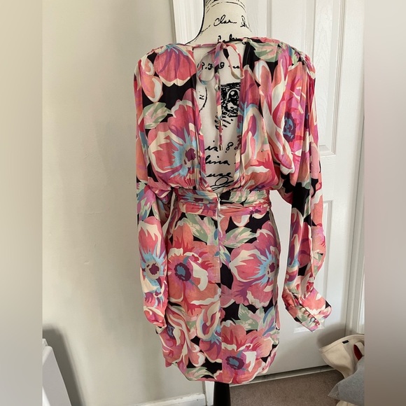 Sheike Fire Island dress button sleeves floral pattern Pink AUS 8/ US 4 - Picture 8 of 12